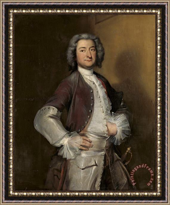 Cornelis Troost Portrait of Isaac Sweers, Chief Officer of Amsterdam And Governor of The Dutch East India Company Framed Painting
