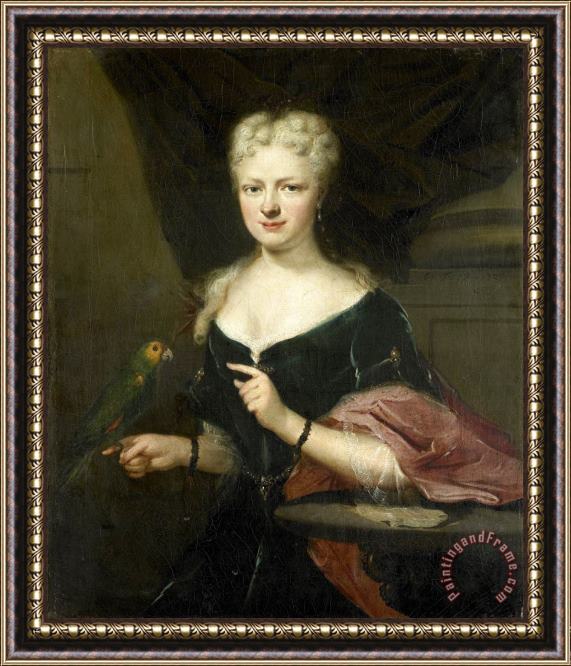 Cornelis Troost Portrait of Maria Magdalena Stavenisse, Wife of Jacob De Witte of Elkerzee, Councilor of Zierikzee Framed Painting