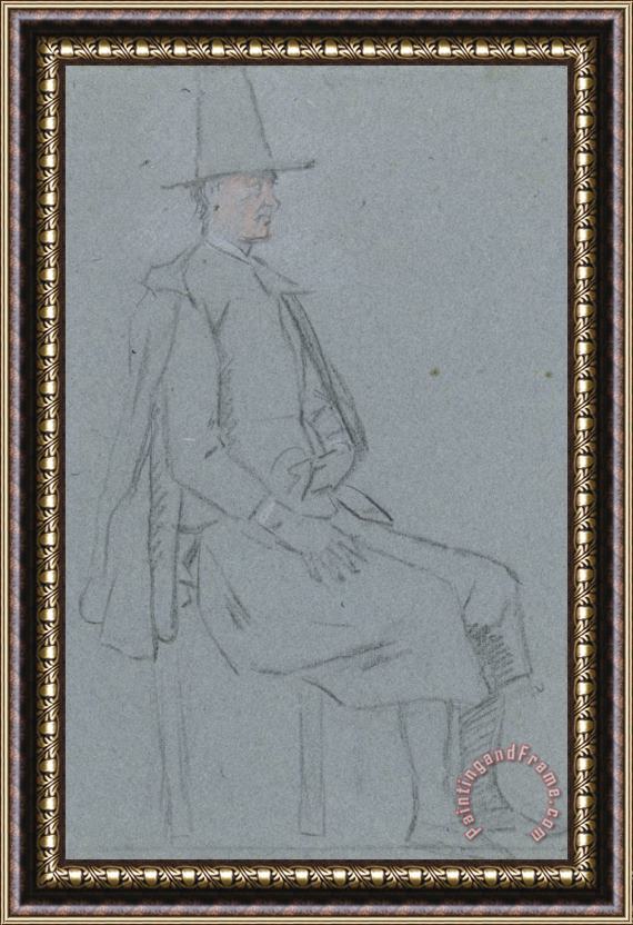Cornelis Troost Zittende Kwaker, Profiel Naar Rechts, Met Een Hand Op De Dij Framed Print