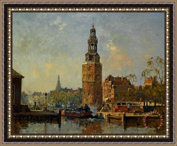 Cornelis Vreedenburgh A View of The Montelbaanstoren Amsterdam Framed Print