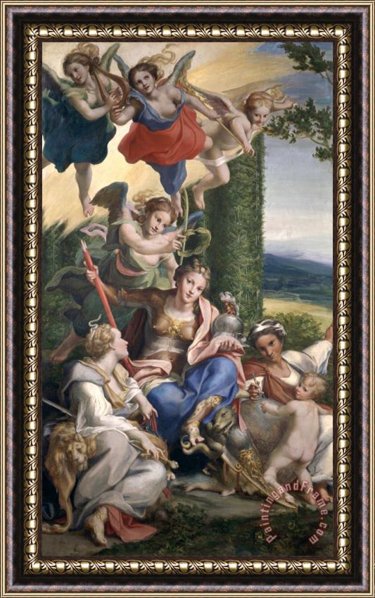 Correggio Allegory of The Virtues Framed Print
