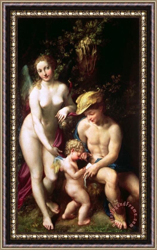 Correggio Venus with Mercury And Cupid ('the School of Love') Framed Print