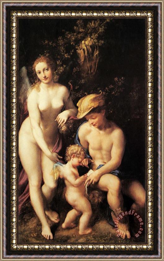 Correggio Venus with Mercury And Cupid Framed Print