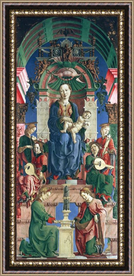 Cosme Tura Madonna with The Child Enthroned (panel From The Roverella Polyptych) Framed Print