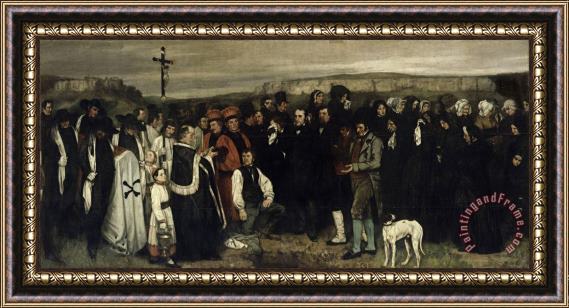Courbet, Gustave A Burial at Ornans Framed Painting
