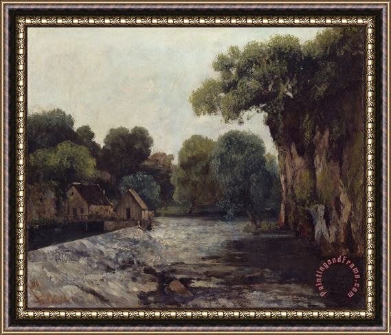 Courbet, Gustave L'ecluse De La Loue Framed Painting
