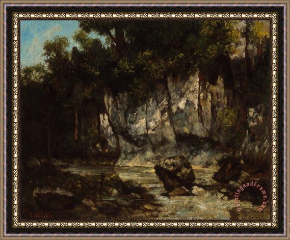 Courbet, Gustave Landscape with Stag Framed Print