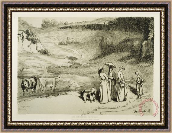 Courbet, Gustave Les Demoiselles De Village Framed Print