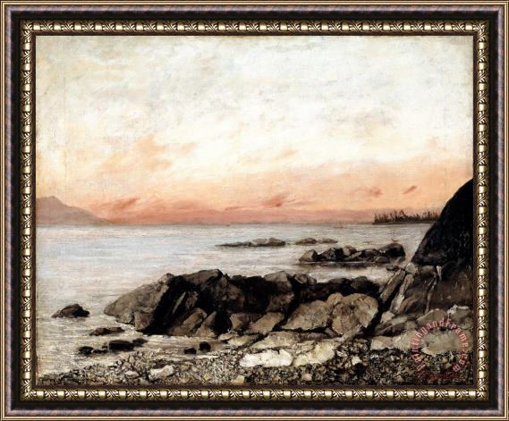 Courbet, Gustave Sunset, Vevey, Switzerland Framed Painting