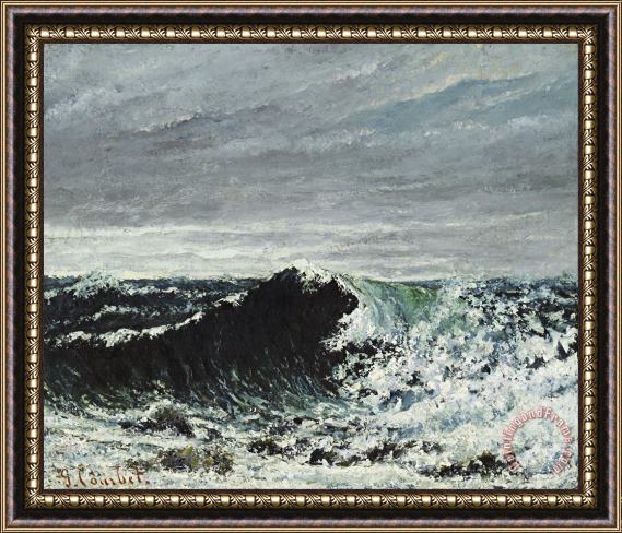 Courbet, Gustave The Wave Framed Painting