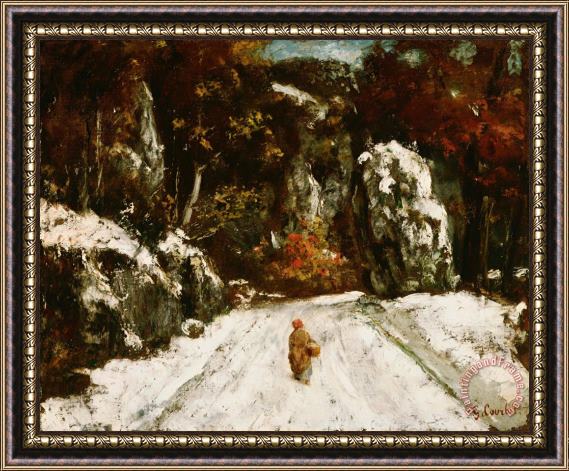 Courbet, Gustave Winter in The Jura Framed Print