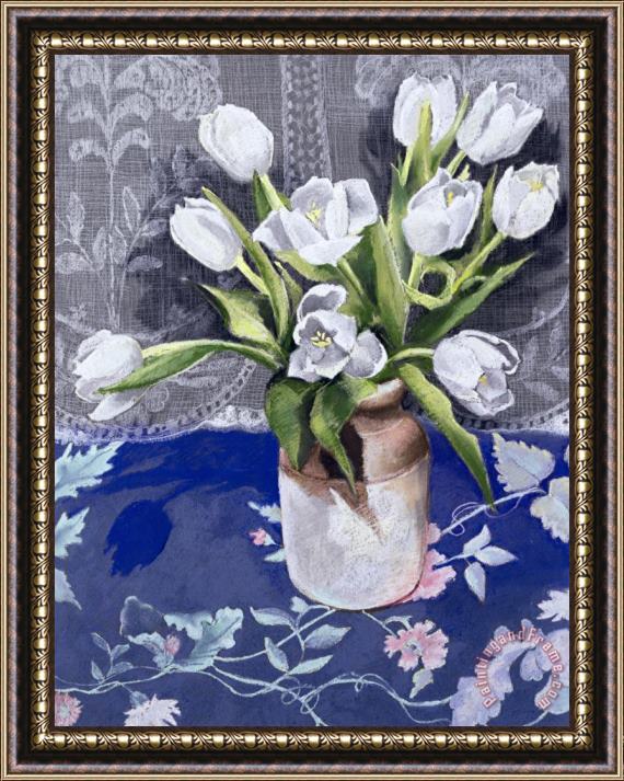 Cristiana Angelini White Tulips Framed Painting
