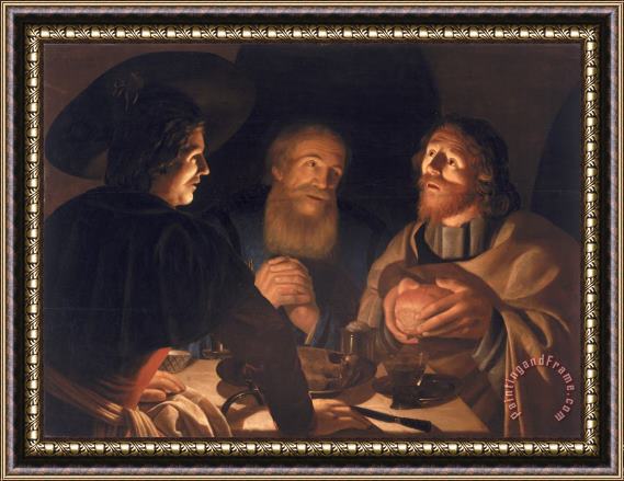 Cryn Hendricksz Volmaryn Supper at Emmaus Framed Painting