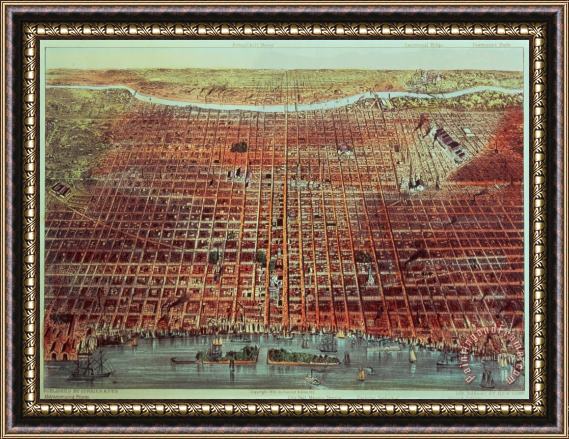 Currier and Ives General View of Philadelphia Framed Print