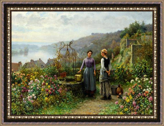 Daniel Ridgway Knight At The Well Framed Painting