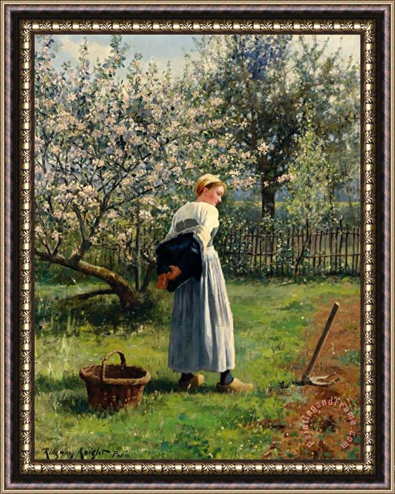 Daniel Ridgway Knight In The Orchard Framed Painting