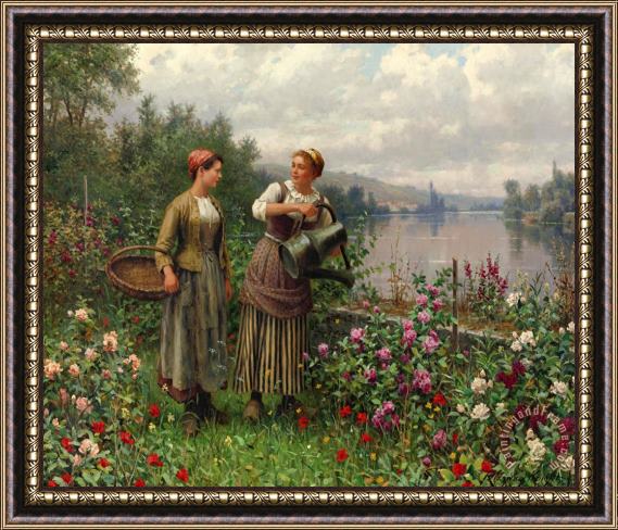 Daniel Ridgway Knight Madeleine & Maria on The Terrace Framed Painting