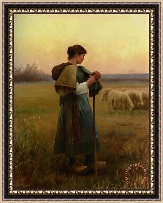 Daniel Ridgway Knight The Young Shepherdess Framed Painting