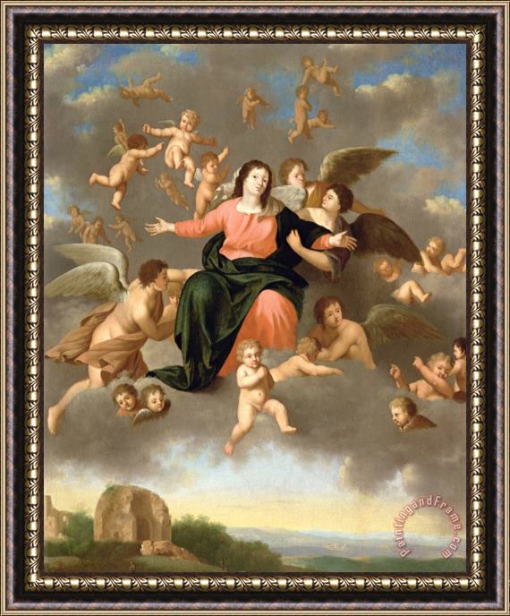 Daniel Vertangen The Ascension Of The Virgin Framed Painting