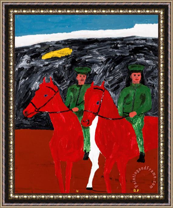 Danny Fox Two Riders Framed Painting