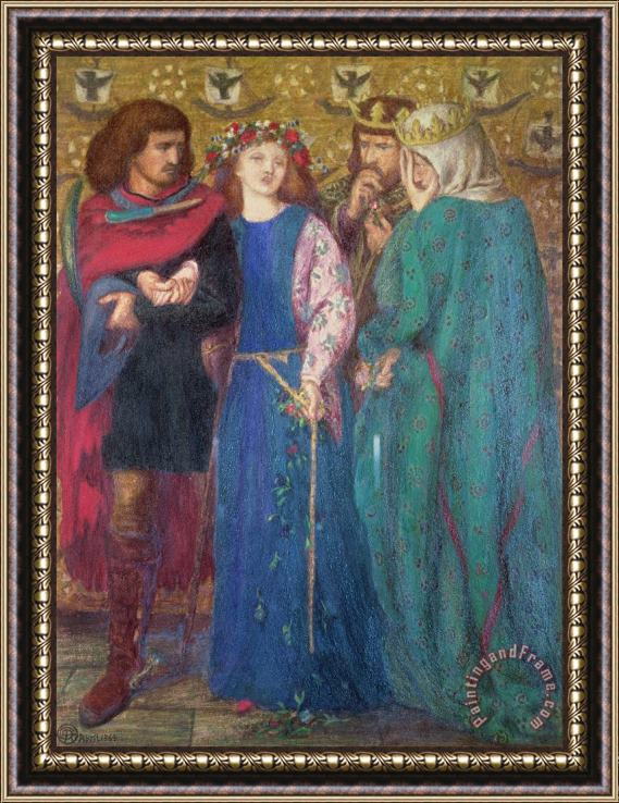 Dante Charles Gabriel Rossetti  Horatio Discovering the Madness of Ophelia Framed Painting