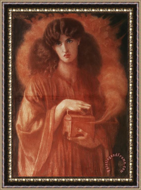 Dante Charles Gabriel Rossetti Pandora Framed Painting
