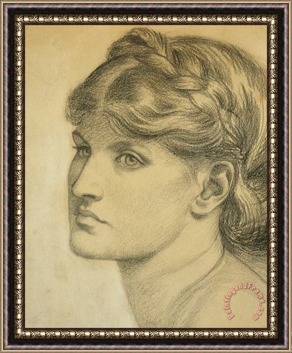 Dante Charles Gabriel Rossetti Study Of A Head For The Bower Meadow Framed Print