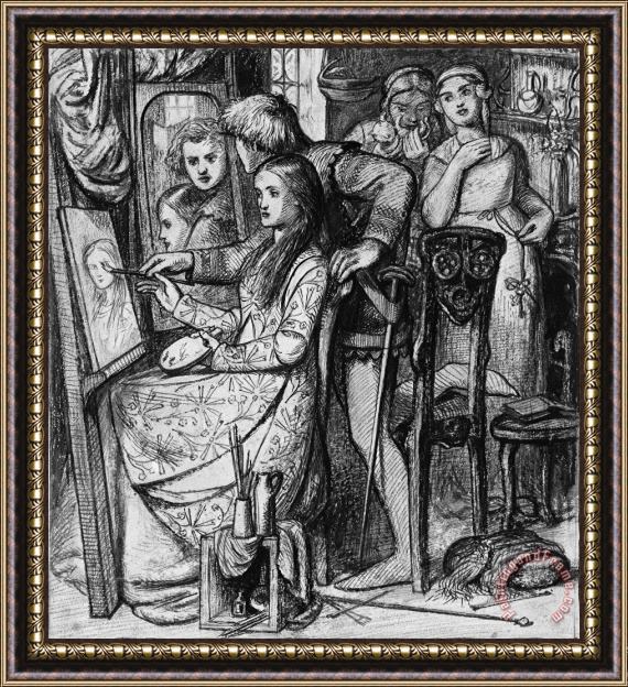 Dante Gabriel Rossetti Love's Mirror Or a Parable of Love Framed Painting