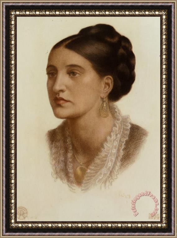 Dante Gabriel Rossetti Portrait of Mrs Georgin a Fernandez Framed Painting