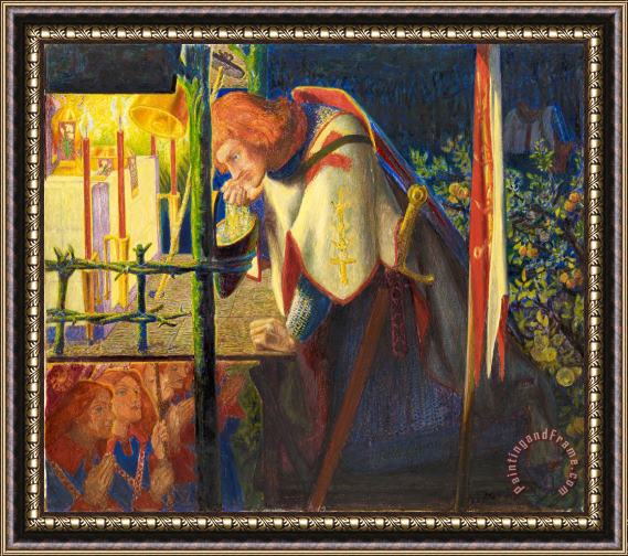 Dante Gabriel Rossetti Sir Galahad at The Ruined Chapel Framed Painting