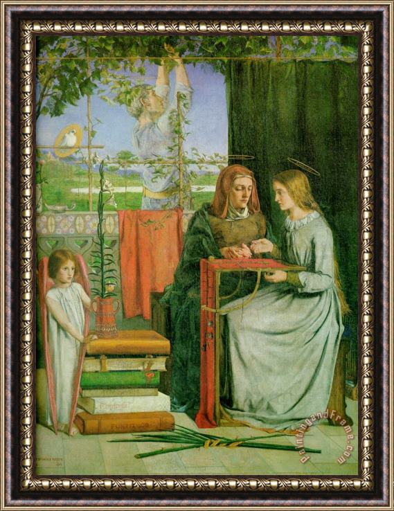 Dante Gabriel Rossetti The Childhood of Mary Virgin Framed Painting