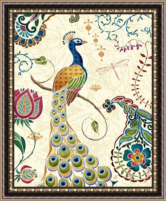 Daphne Brissonnet Peacock Fantasy II Framed Painting