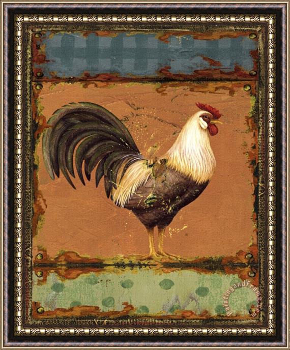 Daphne Brissonnet Rooster Portraits II Framed Painting
