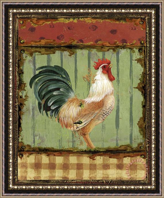 Daphne Brissonnet Rooster Portraits III Framed Painting