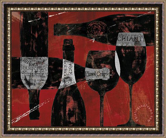 Daphne Brissonnet Wine Selection III Red Framed Painting