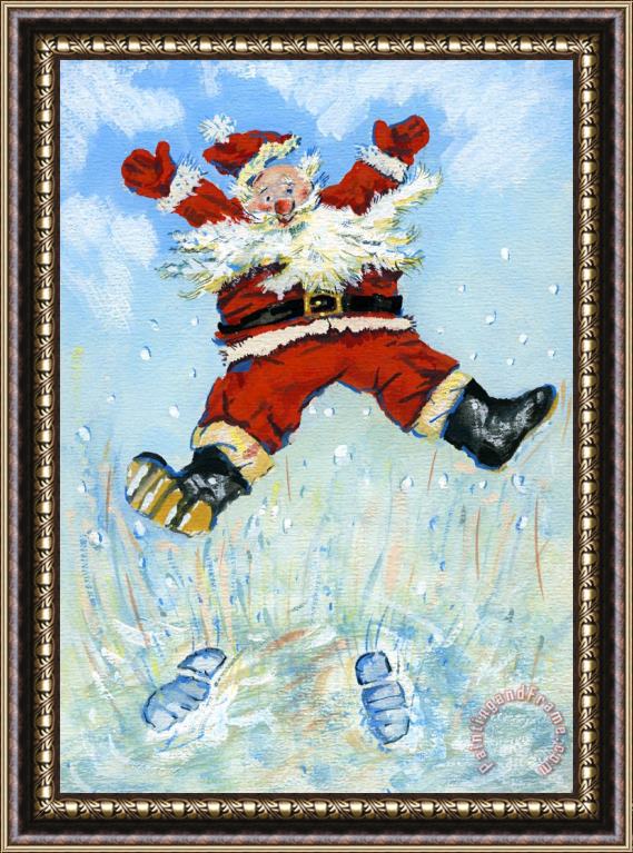David Cooke Happy Santa Framed Print