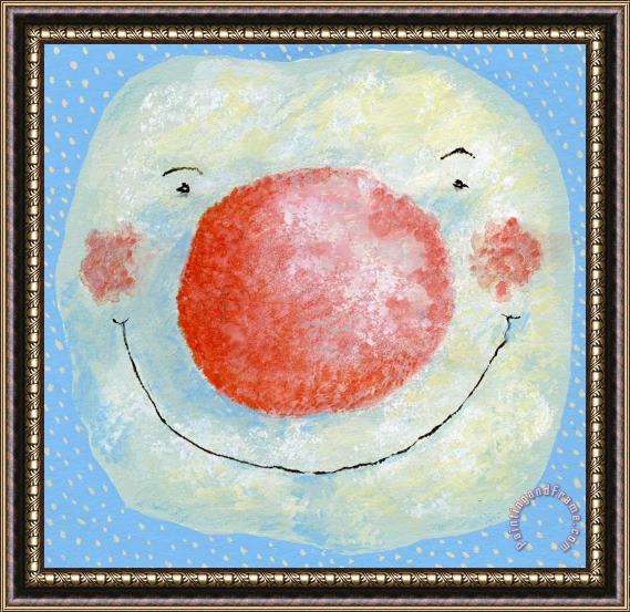 David Cooke Smiling Snowman Framed Painting