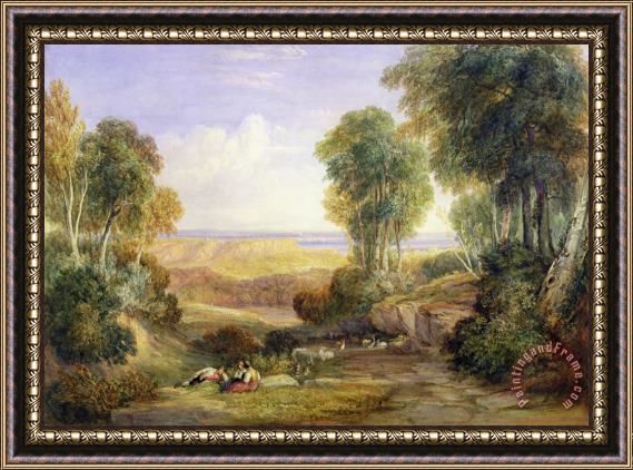 David Cox The Junction of the Severn and the Wye with Chepstow in the Distance Framed Painting