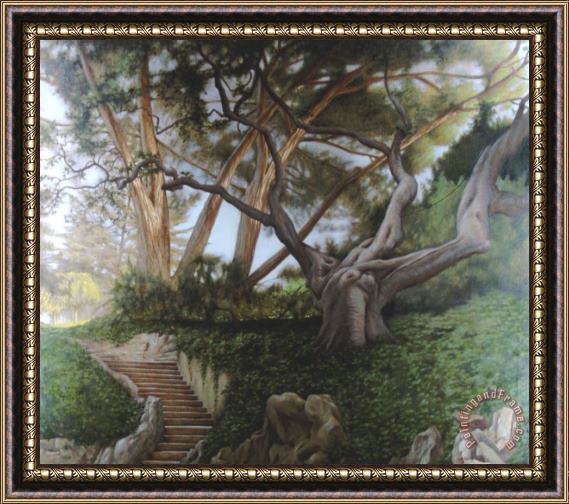 David Hardy Garden of The Ancient Oak Framed Painting