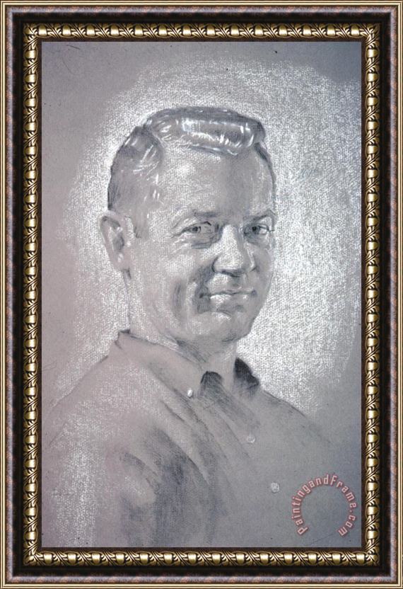 David Hardy Portrait of Gene Larue Framed Painting