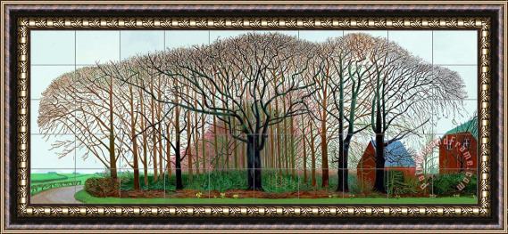 David Hockney Bigger Trees Near Warter Or Ou Peinture Sur Le Motif Pour Le Nouvel Age Post Photographique, 2007 Framed Painting