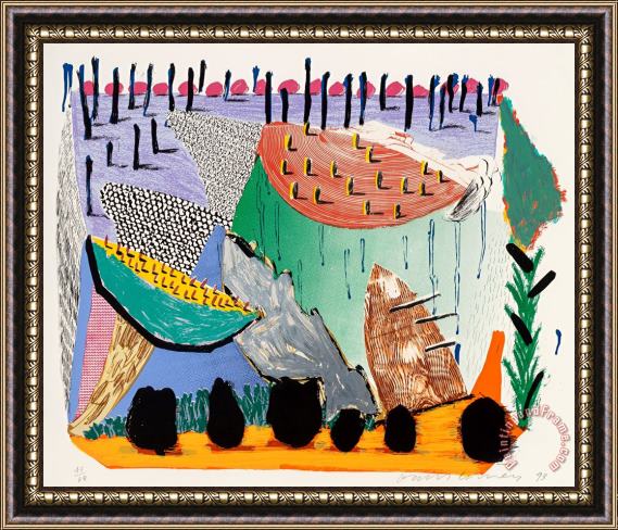 David Hockney Slow Rise, 1993 94 Framed Painting
