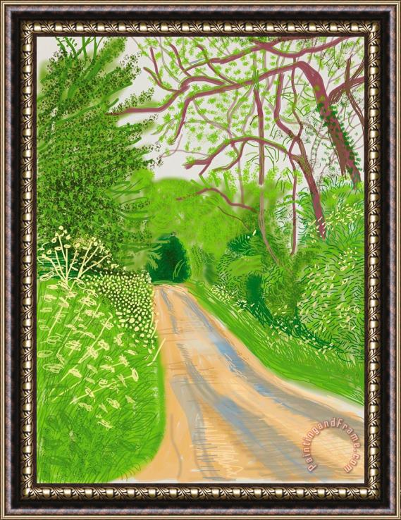 David Hockney The Arrival of Spring in Woldgate, East Yorkshire in 2011 (twenty Eleven) 16 May, 2011, 2011 Framed Painting