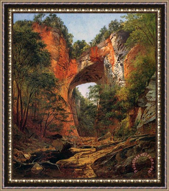 David Johnson A Natural Bridge in Virginia Framed Print