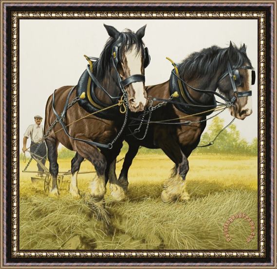 David Nockels Farm Horses Framed Painting