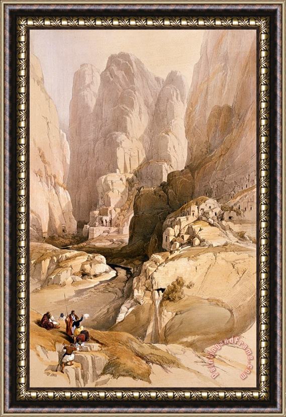 David Roberts Entrance To Petra Framed Painting