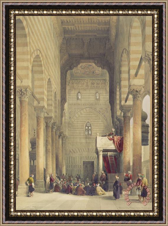 David Roberts Interior Of The Mosque Of The Metwalys Framed Print