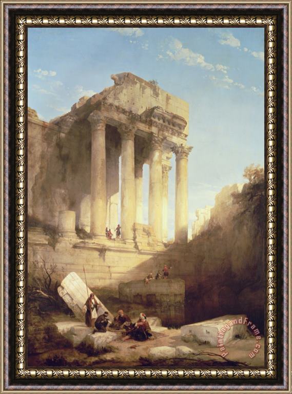 David Roberts Ruins of the Temple of Bacchus Framed Painting
