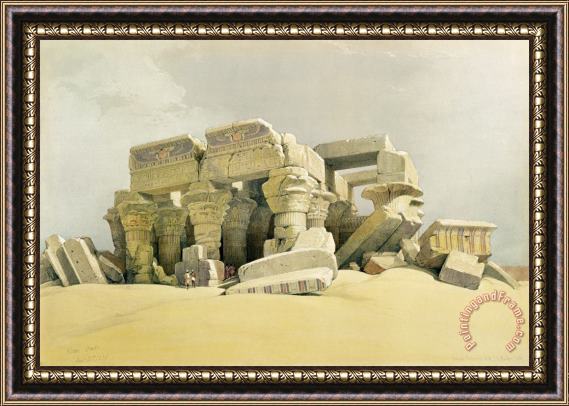 David Roberts Ruins Of The Temple Of Kom Ombo Framed Painting