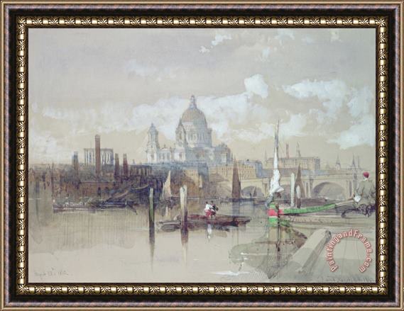 David Roberts Saint Pauls from the River Framed Painting